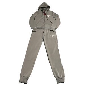 AQ Sweatsuit Womens XL Olive Two Piece Track Suit Full Zip Hooded Love